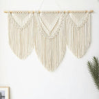oiikain Large Handmade Boho Macrame Wall Hanging Tapestry - Chic Bohemian Woven Home Decor art for Living Room, Bedroom, and Wedding Parties (43''x32'', Three Triangle)