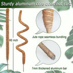 Soupiar 2 Pack 60'' Bendable Moss Pole for Monstera & Pothos - Tall Handmade Coco Coir Plant Support Stakes for Large Climbing Indoor Plants, Potted Houseplant Trellis Accessories