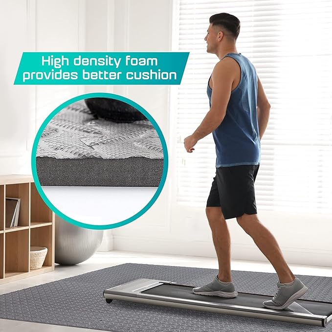 Yes4All EVA Interlocking Mats, Puzzle Floor Tiles, Foam Floor Padding with Border for Furniture, Home Space, Living Room, Garage 11 SQFT