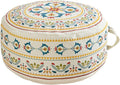 MOCOFO Round Bohemian Ottoman Pouf Cover, 18 Inch, Cotton Blend, Church Window Print, Living Room Storage Footrest, Cover Only (Little Wild)
