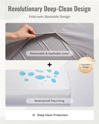 Blissful Diary Ultra Soft Baby Play Mat, 71x59 Extra Large Floor Mat with Removable & Washable Slip-On Cover for Babies and Toddlers, Light Grey