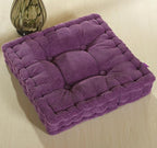 ChezMax Floor Pillow & Cushion, Large Meditation Chair Cushions, Thick Square Seat Pad, Soft Velvet Tufted Seating Pouf for Indoor/Outdoor Yoga Bench Rocking Chair Room Tatami Sofa, Purple 20" x 20"
