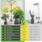 LBW Grow Lights for Indoor Plants with Stand, 642 LEDs Full Spectrum Standing Grow Light, Tall Floor Lamp with 3/6/12H Timer, 6 Brightness, 3 Modes, 63" Adjustable Tripod