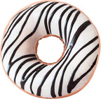 HYSEAS Round Throw Pillow 14 Inch Chocolate White Donut, 3D Digital Print Decorative Comfortable Soft Plush Funny Food Shaped Pillow Light Weight Seat Pad Cushion for Couch, Chair, Floor, Sofa