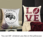 Thmyo 4-Pack 100% Cotton Comfortable Solid Decorative Throw Pillow Case Square Cushion Cover Pillowcase Sublimation Blank Pillow Covers DIY Throw Pillowcase for Sofa Christmas(24x24inch/60x60cm,White)