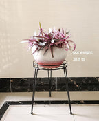 Midcentury Modern Metal Potted Plant Stand 18.7 inches Tall Flower Pot Holder Large Rustproof Iron Garden Container Heavy Duty Rack for Planter,Black (18.7 inches Tall Black)