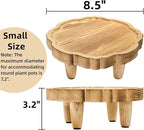 2 Pack Mini Wood Pedestal Stand, 8.5 Inch Small Plant Risers for Decor, Farmhouse Plant Stool Display Stand, Footed Pedestal Tray Plant Holder for Candles, Soap, Garden, Patio, Home, Kitchen, Bathroom