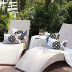 DFXSZ Black Brown Pillow Covers 12x20 Inch Set of 2 White Gray Flower Throw Pillows Farmhouse Outdoor Modern Floral Linen Square Cushion Case Decor for Living Room Sofa Patio Funiture Garden 002B12