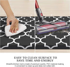 WISELIFE Kitchen Mat Cushioned Anti-Fatigue Kitchen Rug,17.3"x 60",Non Slip Waterproof Kitchen Mats and Rugs Heavy Duty PVC Ergonomic Comfort Mat for Kitchen, Floor Home, Office, Sink, Laundry,Black