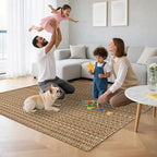 3x5 ft Rugs for Bedroom - Non-Slip Machine Washable Neutral Rug for Living Room,Faux Jute Rug,Braided Area Rug,Boho Solid Rugs for Home and Office,Very Soft,Stain-Resistan,Tan Brown