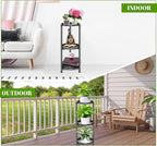 3 Tier Plant Stand Indoor, Black Metal Corner Tall Plant Stands for Multiple Plants, Flower Pot Holder Shelf Outdoor Plant Display Rack for Garden Balcony Patio Living Room