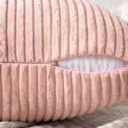 MIULEE Pink Decorative Throw Pillow Covers 20x20 Inch for Couch Bed Sofa Valentines Day Pack of 2 Boho Farmhouse Throw Pillows Soft Cross Corduroy Patchwork Textured Cushion Cases