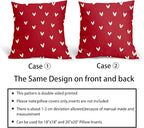 Kawani Valentines Day Pillow Covers 20X20 Inch Red White Hearts Valentine Decorative Square Pillow Cases Set of 2 Valentine's Day Wedding Anniversary Throw Pillows Home Decor for Sofa Bedroom Couch