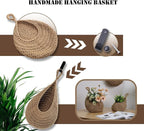 Hanging Fruit Basket Set of 3, Boho Wall Hanging Storage Jute Basket for Organizing & Decor, Handmade Teardrop Hammock Holder for Onion Fruit Vegetable in Home & Restaurant Kitchen with Hooks