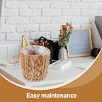 Cabilock Woven Seagrass Planter Basket 6 Inch Indoor Outdoor Plant Pot Cover with Removable Liner Lightweight Breathable Storage for Home Garden Decor