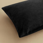 MIULEE 26x26 Inch Euro Sham Velvet Pillow Covers, Set of 2 Large Square Decorative Pillows -Black Super Soft for King Bed, Sofa, Couch, Accent Chairs with Hidden Zipper