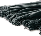 Homiest Decorative Knitted Throw Blanket With Fringe, Lightweight Acrylic Knit, Soft & Cozy Tassel for Couch Sofa Bed (Charcoal Grey, 50 x 60 Inch)