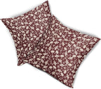 Burgundy Pillow Covers 22x22 Set of 2 Vintage Floral Rustic Old Style Cute Flower Print Decorative Outdoor Pillowcases Seasonal Farmhouse Throw Cushion Case Decor for Couch Sofa Bed
