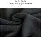 NTBAY Acrylic Knitted Throw Blanket, Lightweight and Soft Cozy Decorative Woven Blanket with Tassels for Travel, Couch, Bed, Sofa, 51x67 Inches, Grey Striped