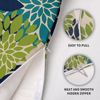 Navy Blue Green Teal Pillow Covers 16X16 Inch Set of 2, Modern Geometry Dahlia Floral Print Decorative Throw Pillow Covers Outdoor Farmhouse Cushion Case for Home Couch Sofa Bed Decoration