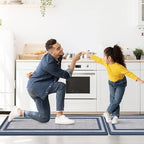 Mattitude Kitchen Mats Set of 2 Cushioned 0.47 inch Kitchen Rugs Non-Skid Rug Sets Ergonomic Comfort Standing Mat for Kitchen, Floor, Office, Sink, Laundry, Blue and Gray