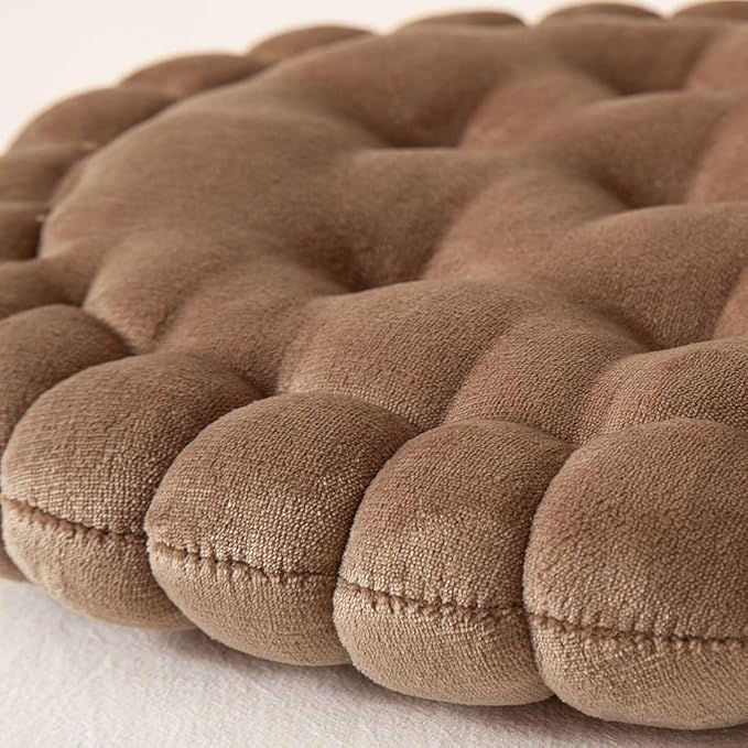 vctops Round Chair Pad Seat Cushion Solid Velvet Color Seat Pad Indoor Floor Cushion Super Soft Warm Chair Cushion Pad for Home Kitchen Dining Room Office (Coffee,16")
