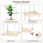 6 Tier Plant Stand Indoor, Thickened Metal Wood Corner Plant Shelf Stands for Multiple Plants, Indoor Tall Plants Stand Tiered Flower Holder for Living Room Patio Garden Balcony(White+Oak)