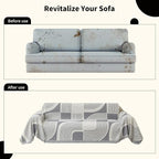 Boho Couch Cover Sofa Covers Washable, Chenille Couch Covers for 3 Cushion Couch Sofa Pet Friendly, Bohemian Sofa Slipcovers for Sectional Sofa, Loveseat, 2 3 4 Seater (91" x 134", Grey)