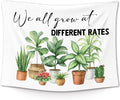 XLDLIOO Mental Health Plant Wall Tapestry, Inspirational Wall Tapestry Hanging for Classroom, We All Grow at Different Rates Tapestries Decor Art for Therapy Counselor Office 40x30in