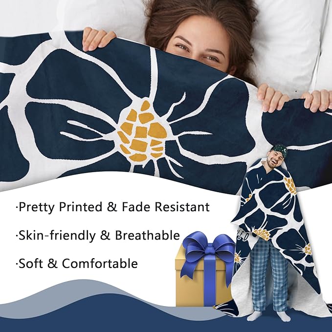 Boho Floral Flannel Throw Blanket, Inspirational You are So Loved Flowers Birthday Gifts for Kids Men Women, Bohemian Soft Blankets for Bedding Sofa 50" x 60"