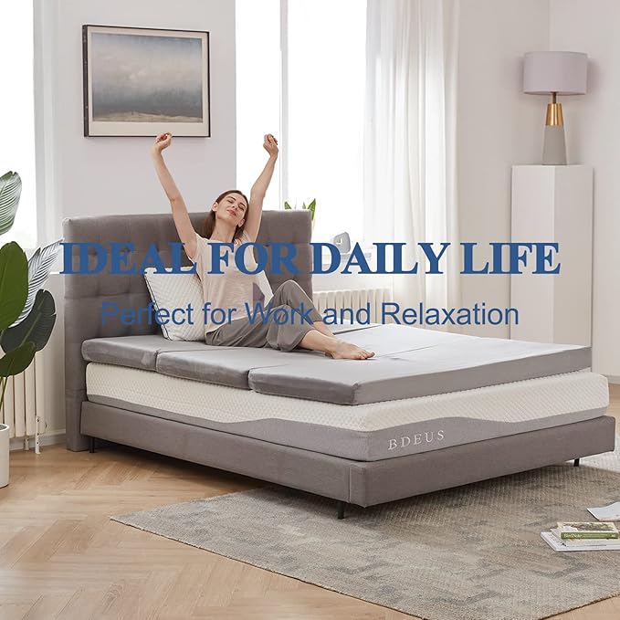 SINWEEK Tri Folding Mattress with Storage Bag 4" Foldable Mattress Foam Topper Floor Cot Mattress, Guset Bed with Machine Washable Cover and Waterproof Lining, CertiPUR-US Certified 31 x 75 Inch