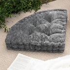 Fan-Shaped Floor Cushion Corner Nook Floor Pillow, Meditation Cushion for Sitting or Yoga, Kids Play Cushions Thick for Indoor or Outdoor Seating 20"*20" Gray