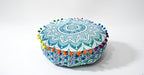 INDIAN CRAFT CASTLE ICC Mandala Barmeri Large Floor Pillow Cover Cushion Meditation Seating Ottoman Throw Cover Hippie Decorative Zipped Bohemian Pouf Ottoman Cases Green Ombre 18" Round