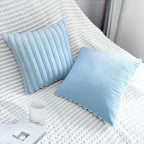 2 Pack 24x24 Pillow Cover Velvet Pillow Covers, Faux Fur Square Throw Pillow Covers for Living Room Decorations Throw Pillow Case, Throw Pillow Cover Cushion Cover for Sofa Bedroom Car, Light Blue