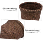 1pc Woven Storage Basket Bins for Toys Rattan Laundry Bin Wicker Trash Basket Indoor Plants Plant Shelf Indoor Wicker Plant Pot Brackets Vase Hanging Flowerpot Seaweed Liner French