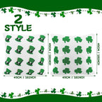 2 Pcs Tufted St. Patrick's Day Pillow Covers 18'' Green Clover Boucle Throw Pillow Cases 3D Soft Plush Faux Fur Wool Couch Cushion Case for Chair Sofa Bedroom Living Room Home Decor