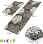 HEBE Anti Fatigue Kitchen Rug Sets 2 Piece Non Slip Kitchen Mats for Floor Cushioned Kitchen Rugs and Mats Waterproof Comfort Standing Mat Runner for Kitchen,Home Office,Sink,Laundry