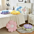 Flower Pillow, Flower Shaped Pillow Decorative Throw Pillows for Bed Couch, Cute Daisy Pillow Dorm Decor Floor Seating Cushion (Blue, 19.6 Inches)
