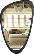 WallBeyond Asymmetrical Mirror, Irregular Wall Mirror, Wall Mirrors Decorative for Bedroom Living Room Entryway Hall, Wood Mirror for mid Century Modern Decor 30" H x 19" W, Black