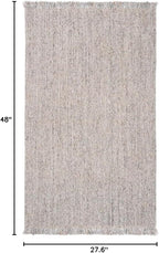 SAFAVIEH Natural Fiber Collection Accent Rug - 2'3" x 4', Grey & Natural, Handmade Woven Fringe Jute, Ideal for High Traffic Areas in Entryway, Living Room, Bedroom (NF826F)