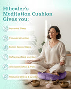 Hihealer Premium Meditation Cushion - Comfortable Floor Pillow for Adult Traditional Crescent Meditation Pillow Yoga Buckwheat Bolster (Purple)