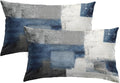 Britimes Throw Pillow Covers Modern Home Art Decor, 12 x 20 Inches Set of 2 Pillow Cases Decorative, Abstract Oil Painting Pillowcases for Bedroom, Living Room, Blue White
