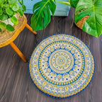 Boho Floor Pillow Cover Round Moroccan Large Pouf Ottoman Room Décor Cushion for Meditation Yoga and Boho Chic Bohemian Furniture Perfect for Living Room, Bedroom, Nursary or Children Room Unstuffed