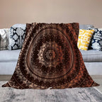 Mandala Throw Blanket Enclosing Magic Circle Egyptian Folkloric Culture Pattern Blanket for Sofa Bed Couch Chair Or Dorm 70"x80"