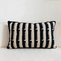20"x20" Black Cream Stripe Tufted Pillow Covers Luxury Geometric Accent Pillows Soft Woven Decorative Pillow Cases for Couch, Sofa, Bedroom Décor (Black, 20"×12")