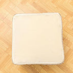Asuprui Round Square Pouf Ottoman Foot Rest – Lightweight Modern Footstool with Plush Foam Filling, Perfect for Living Room Decor & Cozy Comfort – 20x20x14 Inch Chic Accent Piece (Light Coffee)