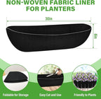 Riare 6 Pack 30 Inch Black Felt Window Box Liners- Fabric Trough Planter Basket Liners Replacement, Non-Woven Hanging Plant Liner for Wall Hanging Basket, Garden Fence Railing (Avoid Bird Nesting)