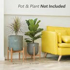Mkono Plant Stand Mid Century Wood Flower Pot Holder (Plant Pot NOT Included) Modern Potted Stand Indoor Display Rack Rustic Decor, Up to 12 Inch Planter, Natural