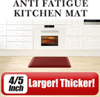 4/5 Inch Thick Kitchen Mat - Cushioned Anti Fatigue Mats for Kitchen Floor - Easy to Clean, Waterproof, Non-Slip Kitchen Rug for Sink, Office, Kitchen (22''x54'' Red)