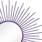 3 Pack Metal Mirrors for Wall Sunburst Wall Mirrors Home Décor Decorative Hanging Wall Art for Living Room Bedroom Entryway (Purple, Sunburst)